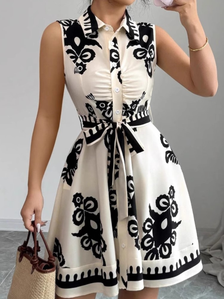 French Vintage Floral Midi Dress - 여성을위한 여름 새로운 패션 캐주얼 드레스