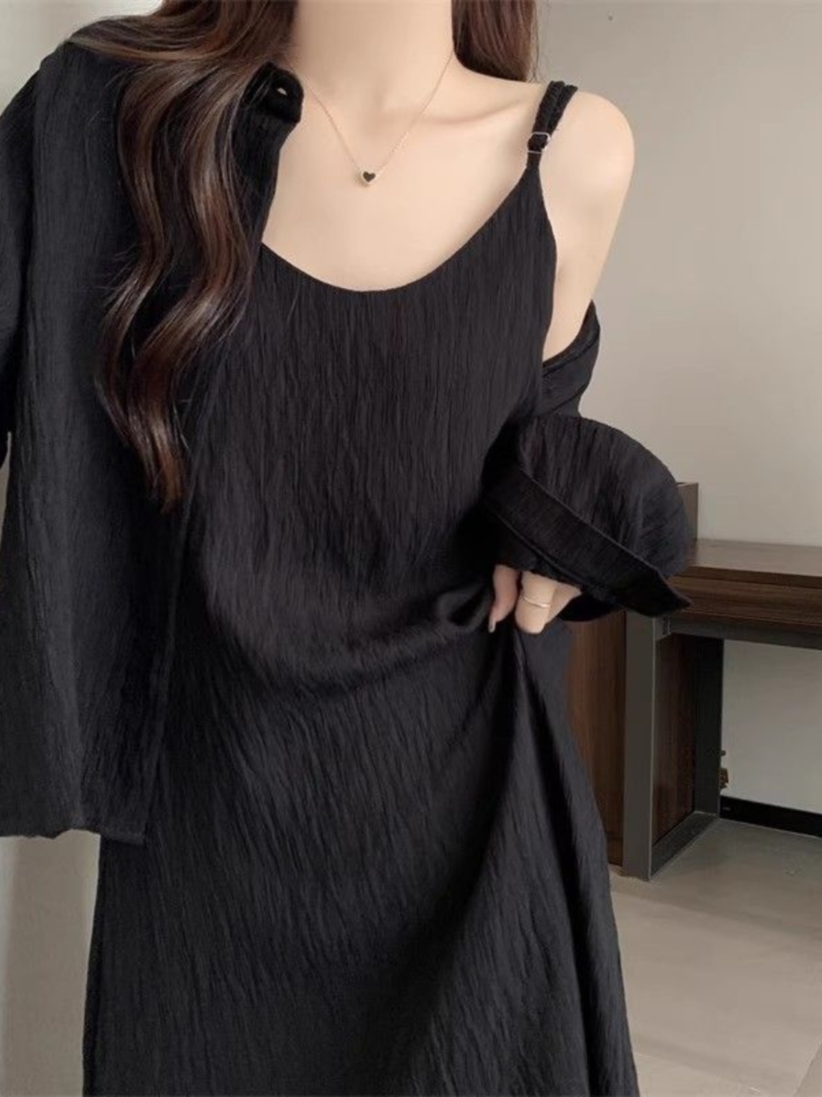 Korean Style A Line Shirt Dress - 플러스 사이즈 여름 루즈핏 여성 드레스