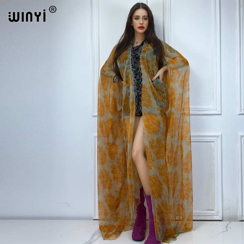 Boho Summer Beach Maxi Dress - WINYI 맥시 기모노 여름 원근법 섹시한
