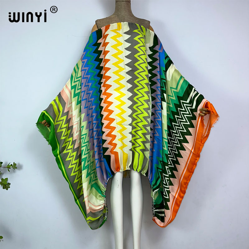 Boho Summer Beach Maxi Dress - WINYI 여성용 섹시한 원넥 맥시 드레스