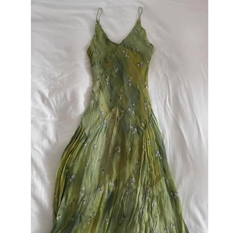 French Vintage Floral Midi Dress - 2025년 신상 빈티지 우아한 프렌치 플로럴