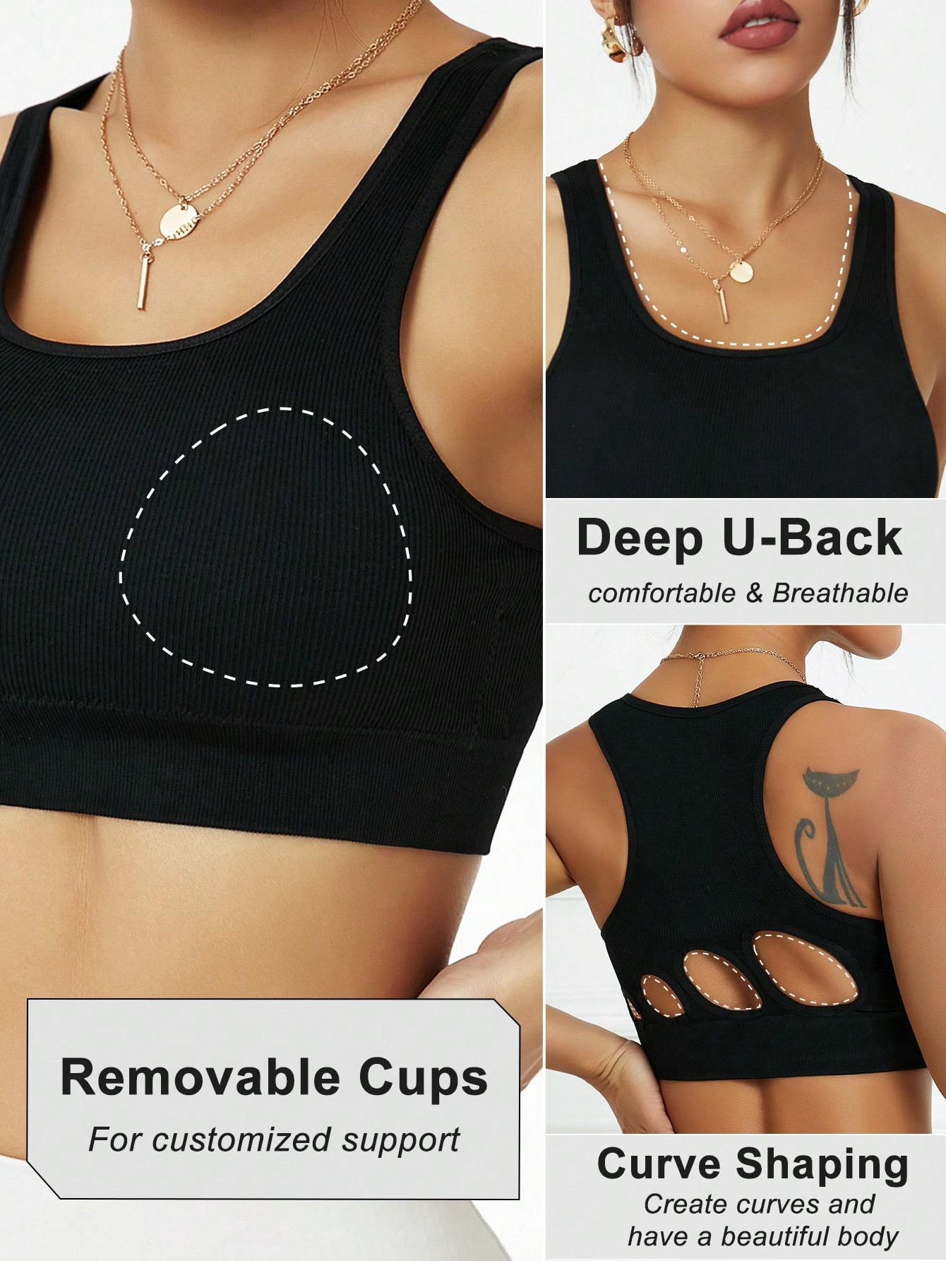 여성용 리브드 심리스 스포츠 브라, 컷아웃 백 레이서백 - Seamless Ribbed Workout Tank Top 리뷰 및 가격