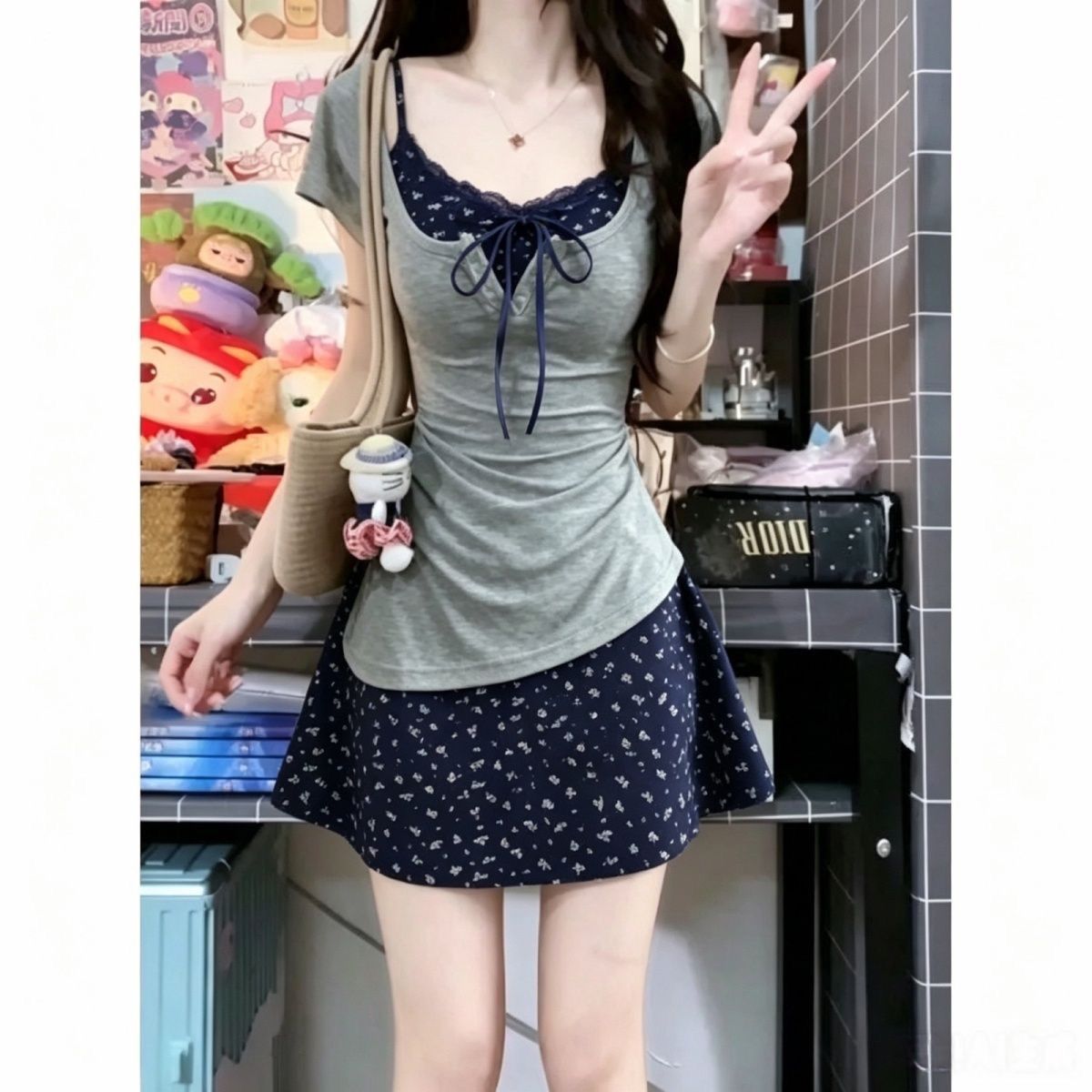 여성용 프랑스 우아한 슬림 레이스 미니 슬링 드레스 티 - Korean Style A Line Shirt Dress 리뷰 및 가격