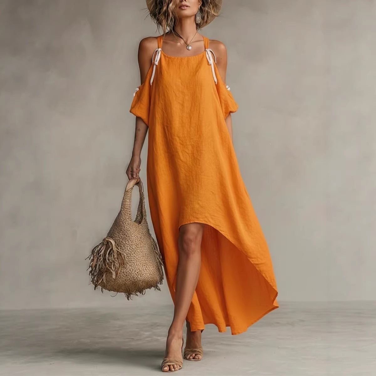 여름 여성 드레스 퍼프 슬리브 홀터넥 드레스 여성 여름 - Off Shoulder Puff Sleeve Sundress 리뷰 및 가격
