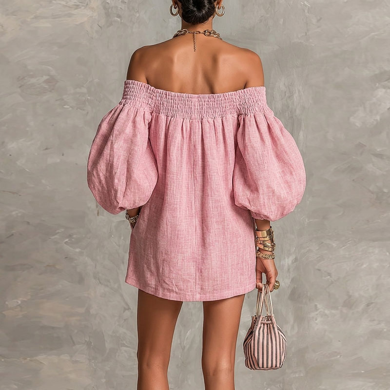 2026 여름 새로운 오프 숄더 퍼프 슬리브 미니 드레 - Off Shoulder Puff Sleeve Sundress 리뷰 및 가격