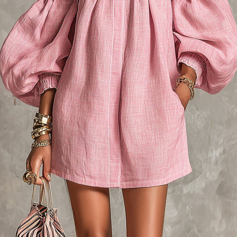 여성용 솔리드 오프숄더 뉴 드레스 롱 퍼프 슬리브 스모 - Off Shoulder Puff Sleeve Sundress 리뷰 및 가격