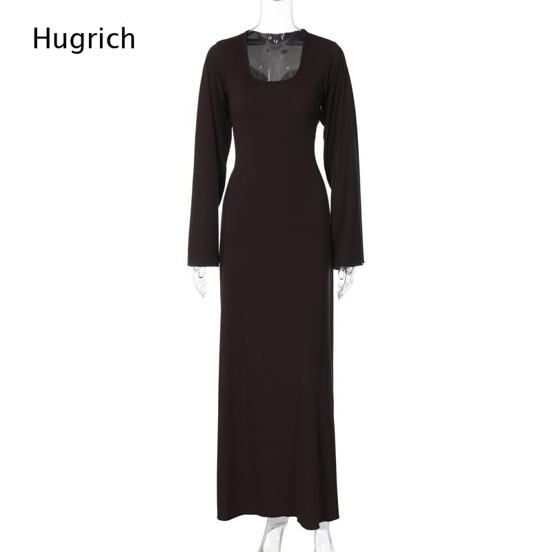 여성용 우아한 골지 니트 맥시 드레스, 롱 벨 슬리브와 - Bodycon Long Sleeve Ribbed Dress 리뷰 및 가격