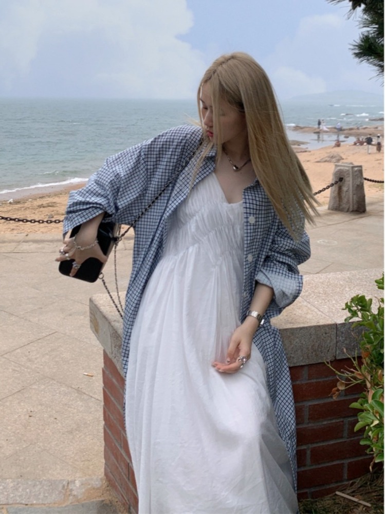 시크 플러스 사이즈 세트 레이지 스타일 롱 셔츠 코트  - Korean Style A Line Shirt Dress 리뷰 및 가격