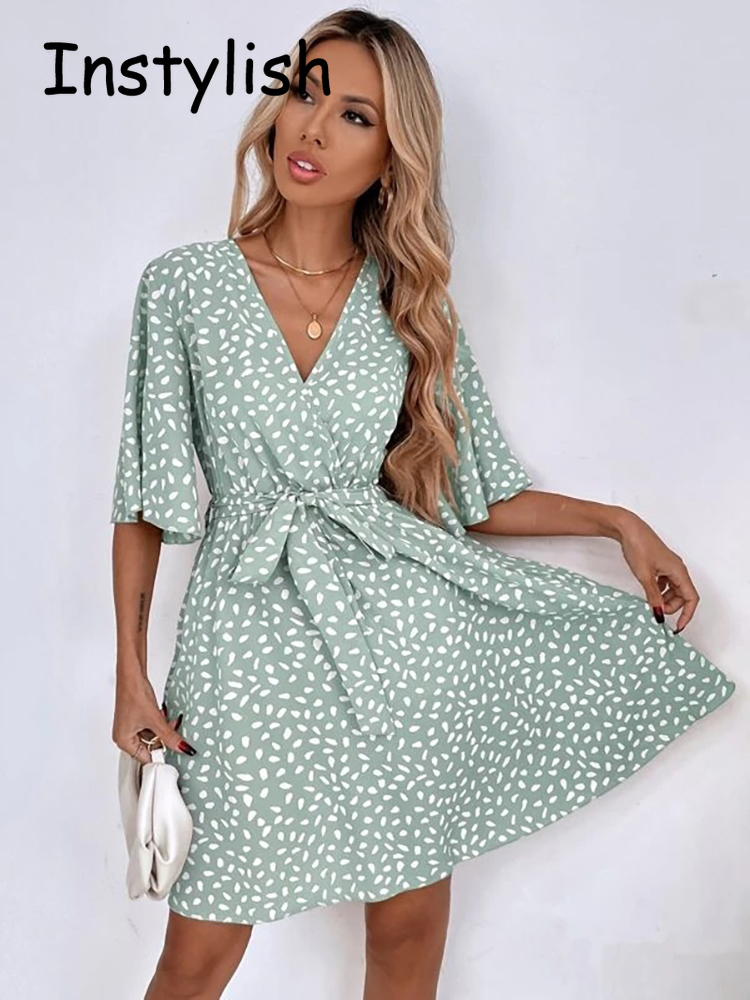 캐주얼 도트 프린트 미니 드레스 벨트, 우아한 시크 반 - French Vintage Floral Midi Dress 리뷰 및 가격