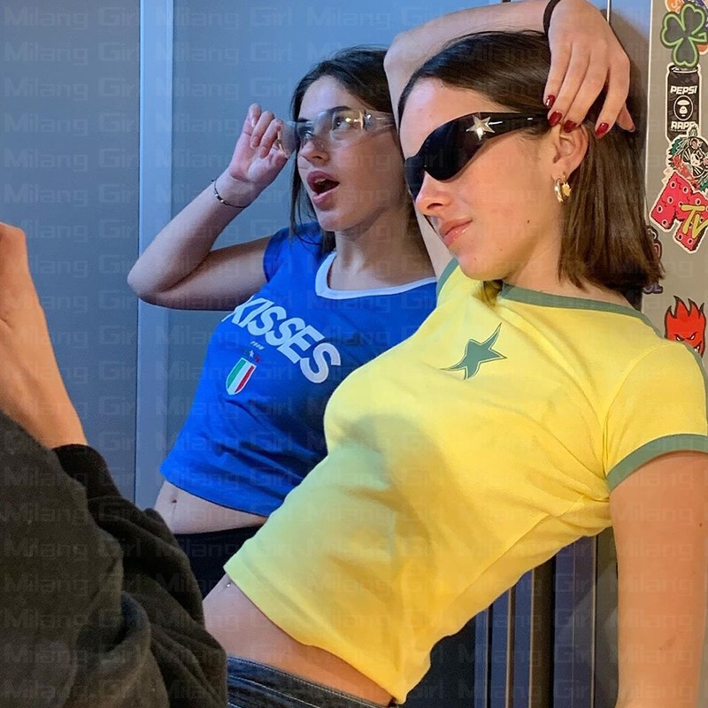 2023 여성용 레터 고딕 크롭탑, 빈티지 캐주얼 스포 - Y2K Graphic Baby Tee Crop 리뷰 및 가격