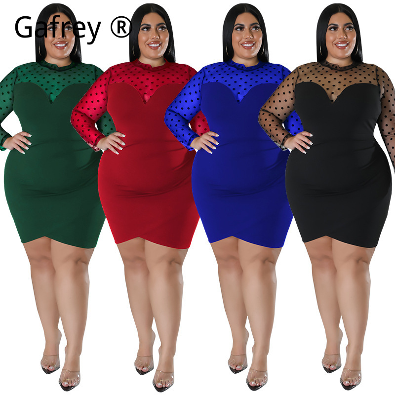 XXL 3XL 4XL 5XL 플러스 사이즈 여성 섹시  - Sexy Mesh Sheer Bodycon Dress 리뷰 및 가격