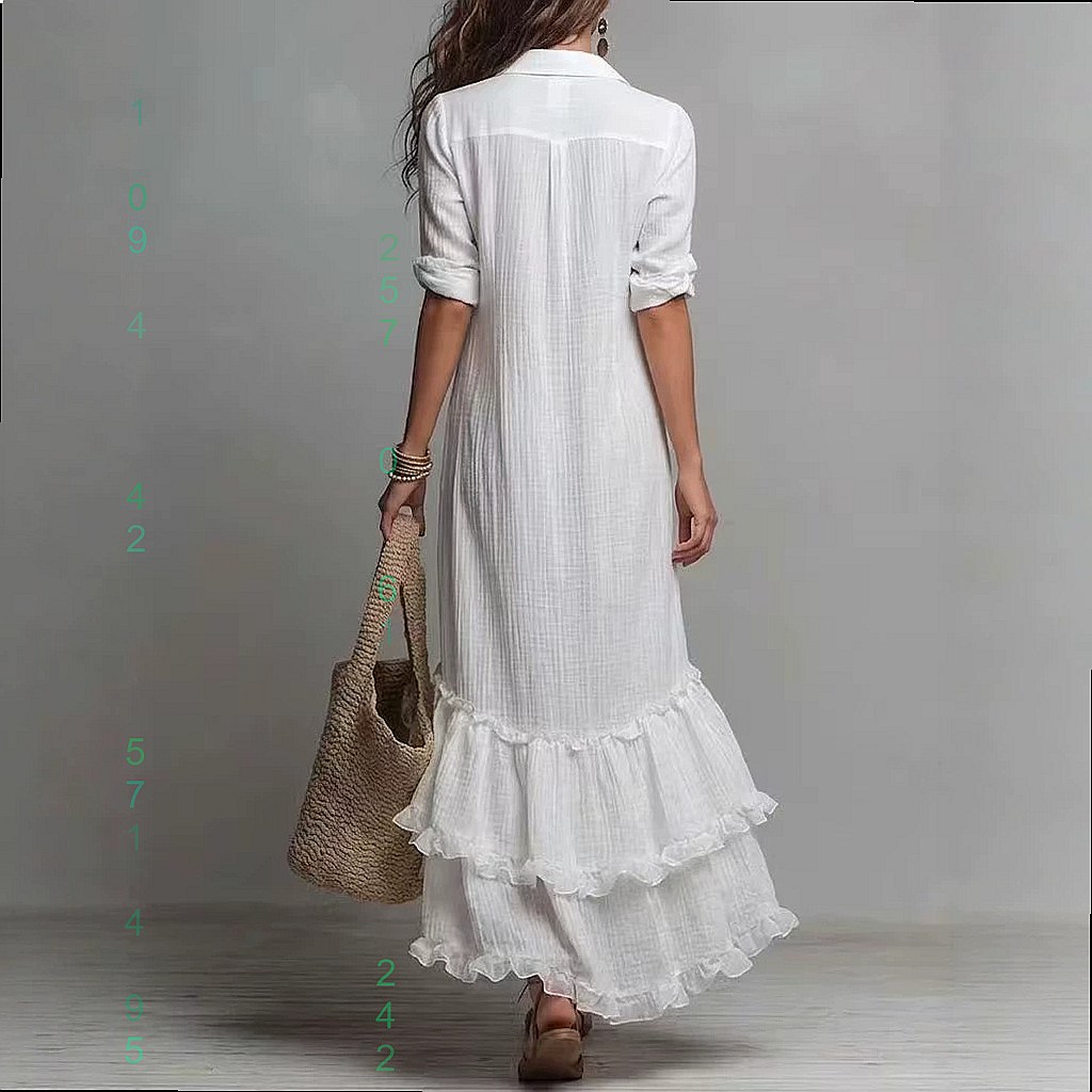 크로스백 코튼 린넨 드레스, 러플 밑단 루즈핏 셔츠 드 - Casual Loose Linen Shirt Dress 리뷰 및 가격