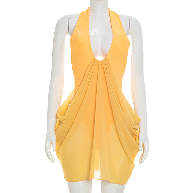 섹시한 홀터넥 미니 드레스 여성용 Y2K 파티 클럽 의 - Y2K Backless Halter Mini Dress 리뷰 및 가격