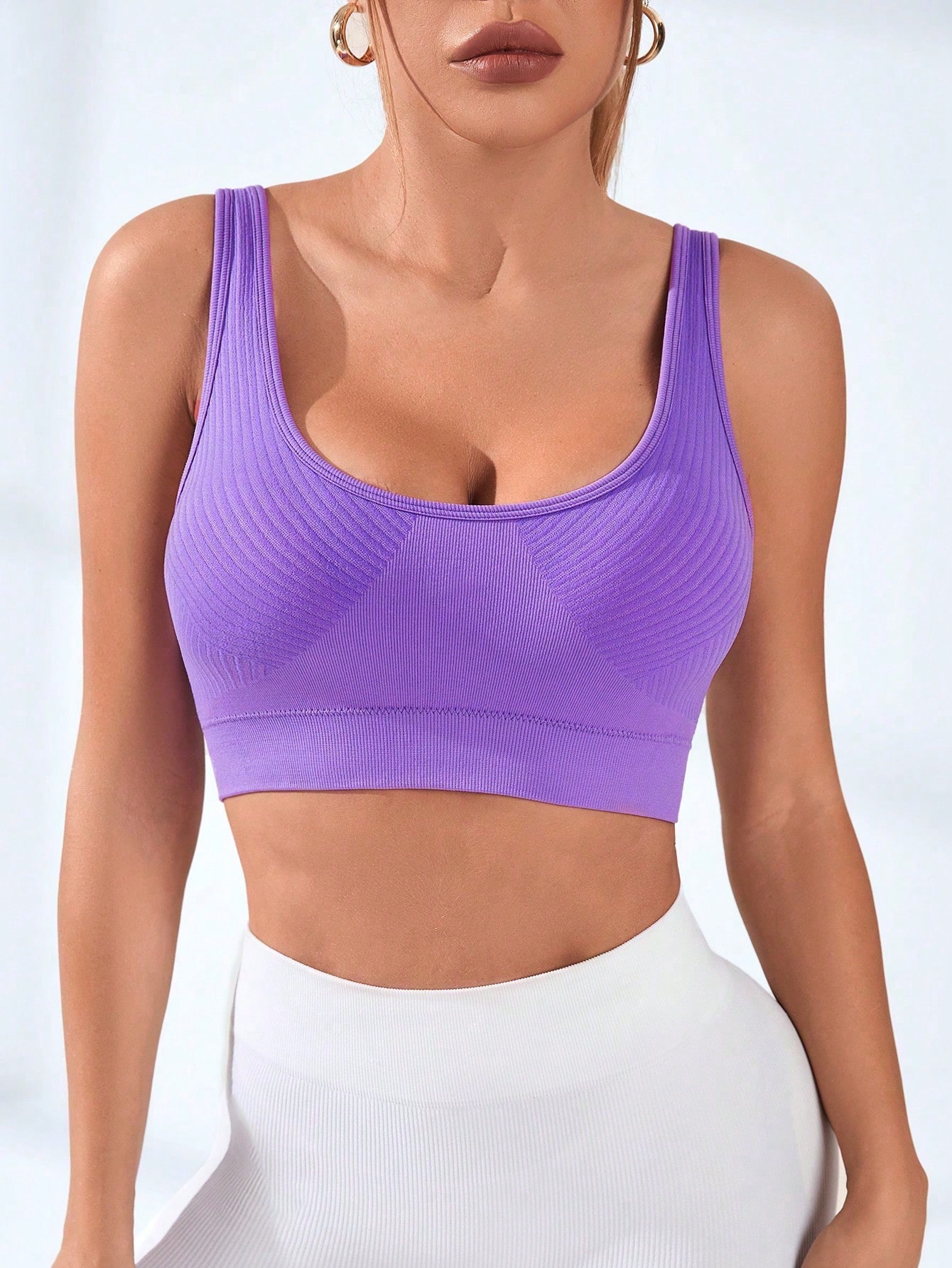 여성용 골지 U넥 스포츠 브라 심리스 와이드 스트랩 요 - Seamless Ribbed Workout Tank Top 리뷰 및 가격