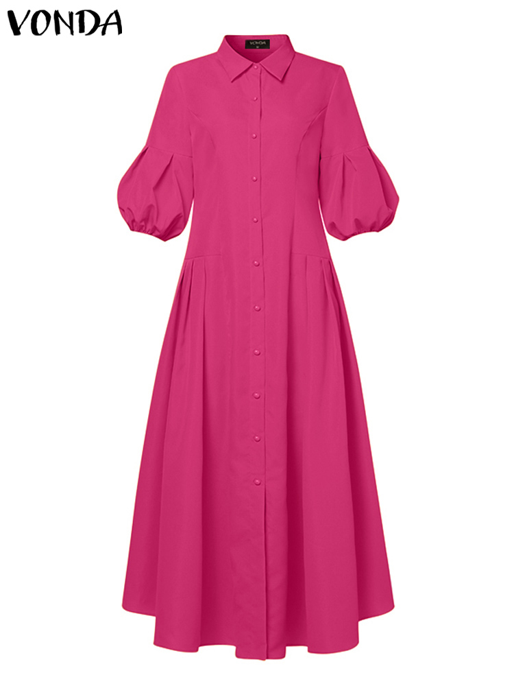 VONDA 우아한 맥시 드레스 여름 여성 패션 랜턴 슬 - French Vintage Floral Midi Dress 리뷰 및 가격