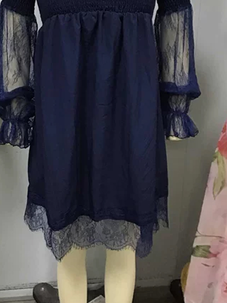 오프숄더 레이스 미니 드레스 스파게티 스트랩 시스루 퍼 - Off Shoulder Puff Sleeve Sundress 리뷰 및 가격