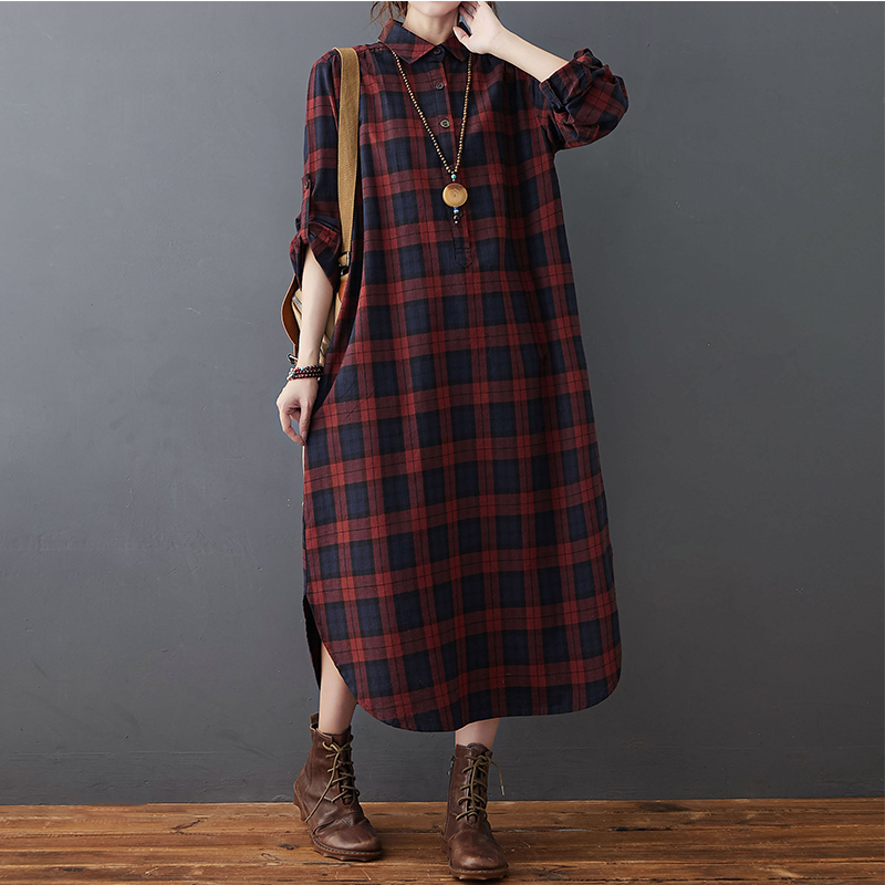 면 린넨 드레스 여성용 가을 신상 루즈핏 플러스 사이즈 - Casual Loose Linen Shirt Dress 리뷰 및 가격