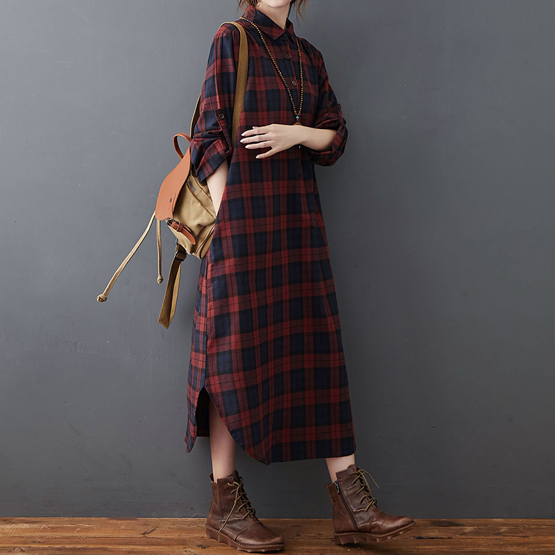 면 린넨 드레스 여성용 가을 신상 루즈핏 플러스 사이즈 - Casual Loose Linen Shirt Dress 리뷰 및 가격