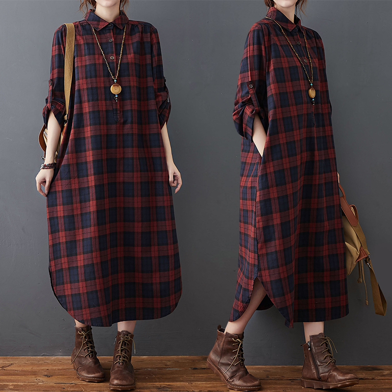 면 린넨 드레스 여성용 가을 신상 루즈핏 플러스 사이즈 - Casual Loose Linen Shirt Dress 리뷰 및 가격
