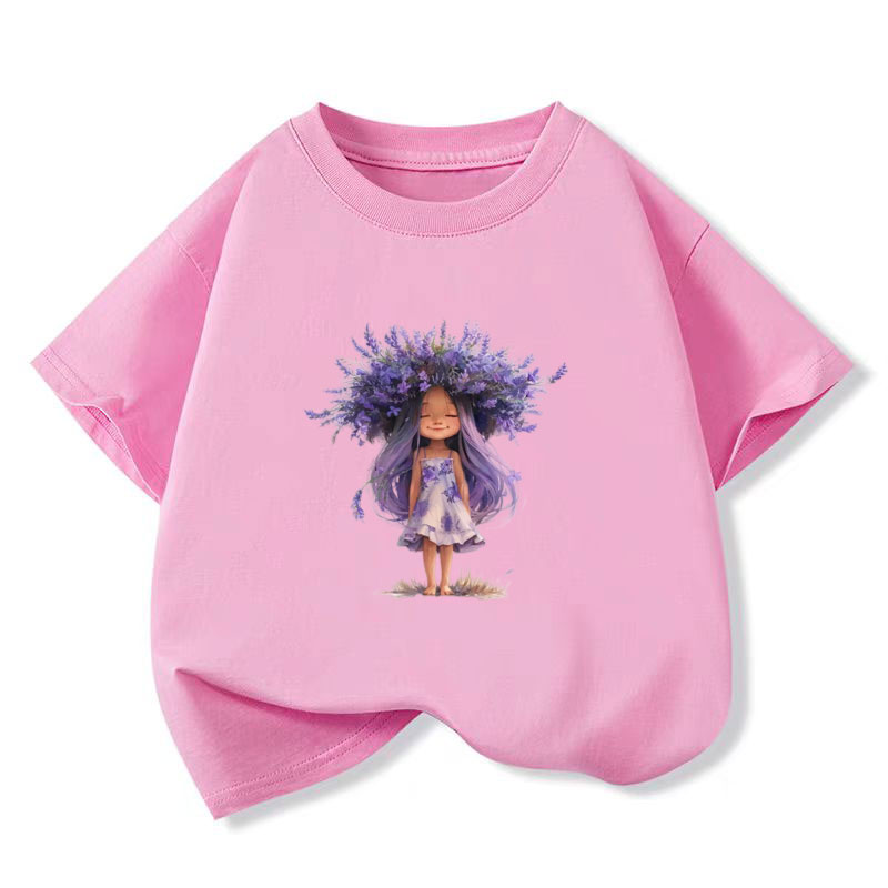 새로운 Y2K 탑 라벤더 소녀 그래픽 인쇄 아기 소녀  - Y2K Graphic Baby Tee Crop 리뷰 및 가격