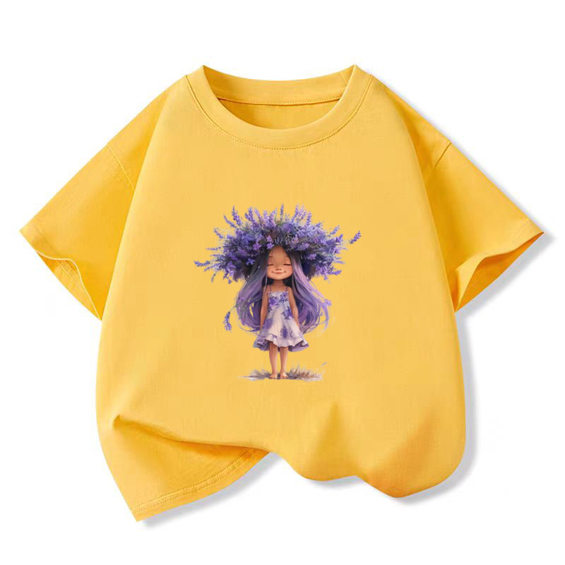 새로운 Y2K 탑 라벤더 소녀 그래픽 인쇄 아기 소녀  - Y2K Graphic Baby Tee Crop 리뷰 및 가격