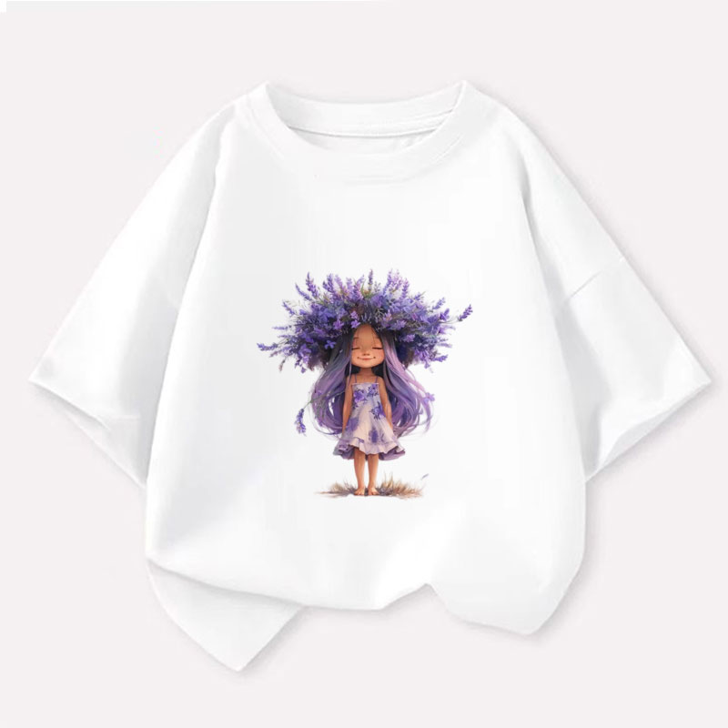 새로운 Y2K 탑 라벤더 소녀 그래픽 인쇄 아기 소녀  - Y2K Graphic Baby Tee Crop 리뷰 및 가격