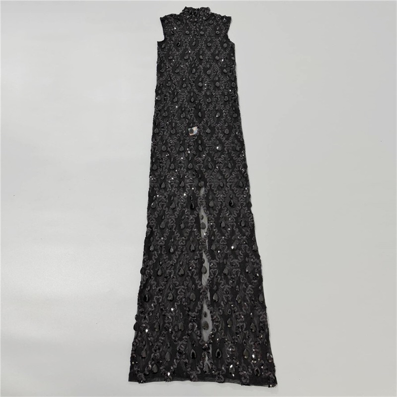 블랙 반짝이는 섹시한 프롬 드레스, 하이넥 민소매 시스 - Sexy Mesh Sheer Bodycon Dress 리뷰 및 가격