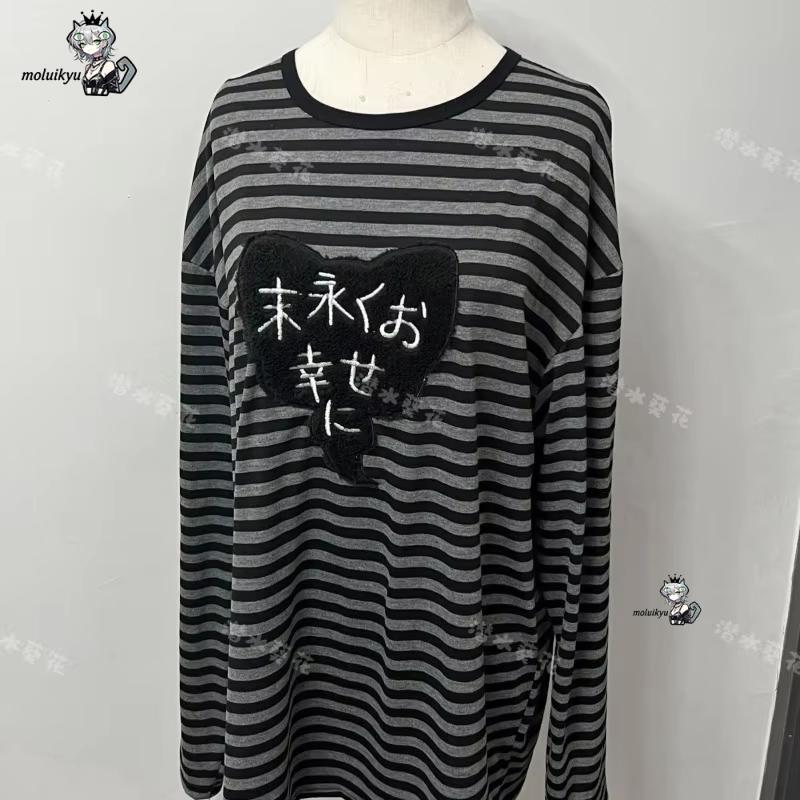Y2K 아메리칸 펑크 빈티지 O 넥 긴팔 셔츠 올 매치 - Blouses 리뷰 및 가격