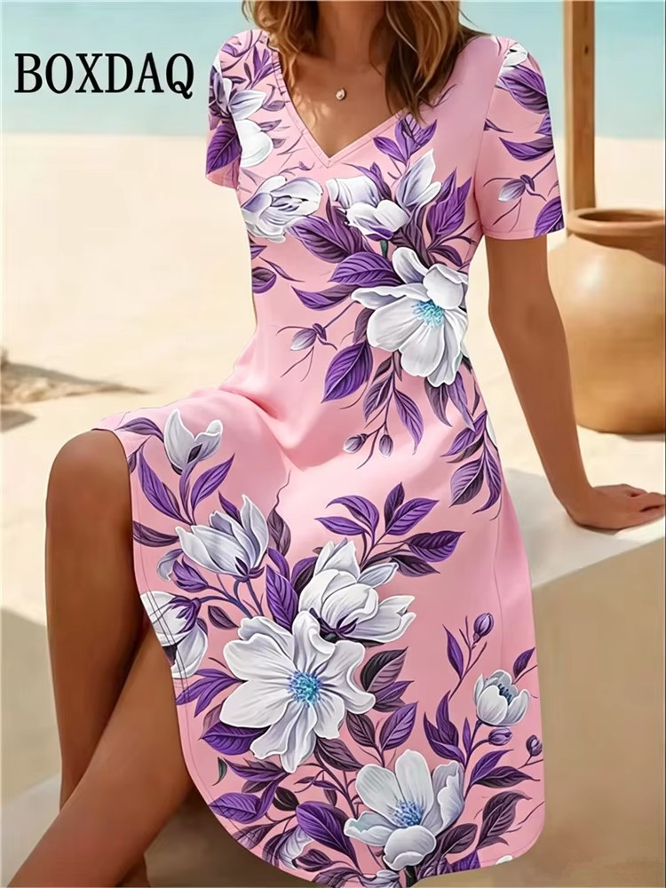 6XL 플러스 사이즈 여성 드레스 여름 해변 캐주얼 A - Boho Summer Beach Maxi Dress 리뷰 및 가격