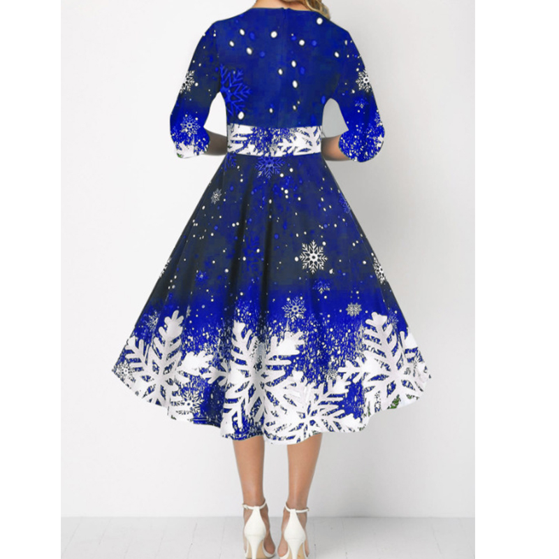 겨울 크리스마스 드레스 여성 빈티지 가운 스윙 우아한  - French Vintage Floral Midi Dress 리뷰 및 가격