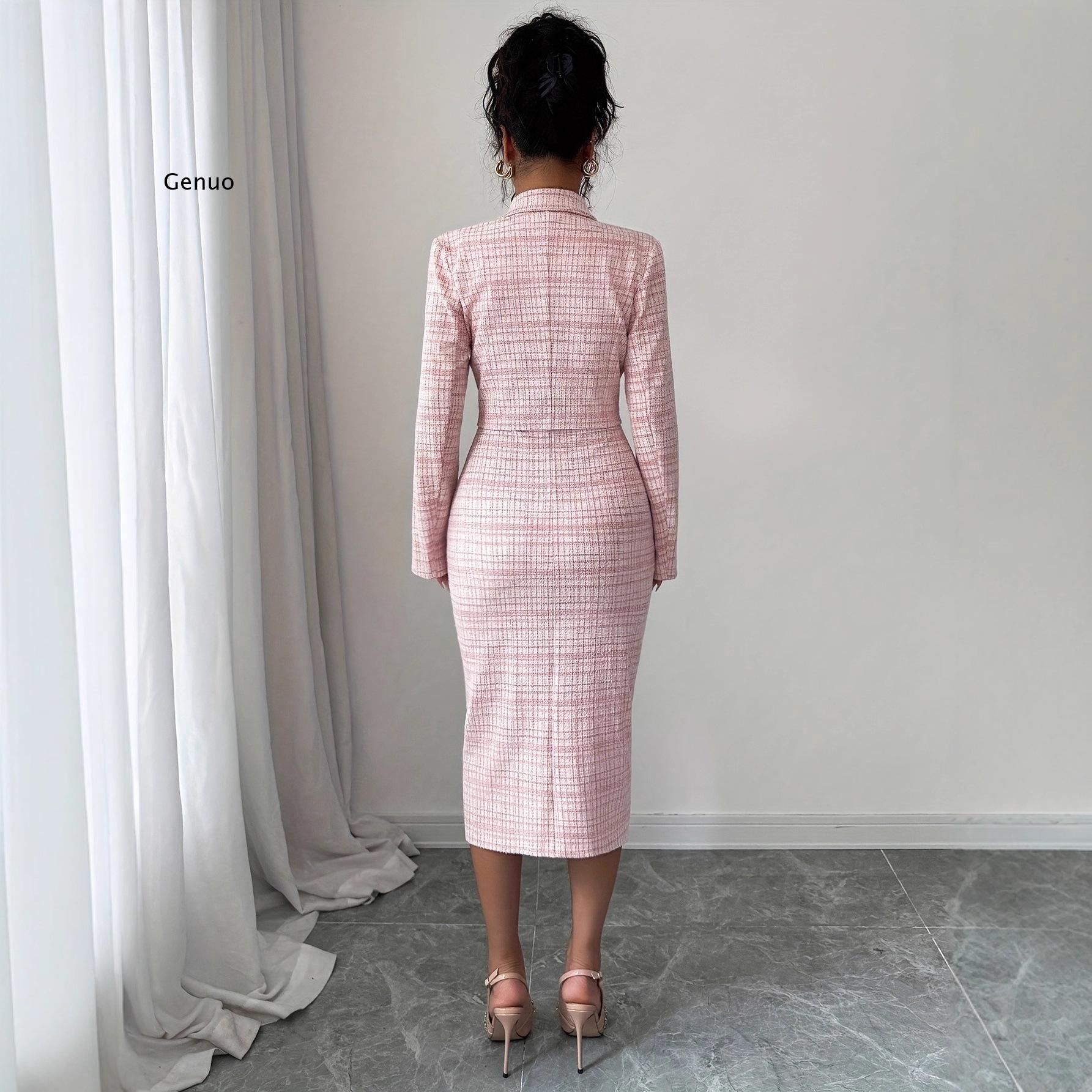 2026 신상 여성 우아한 트위드 투피스 세트 크롭 블 - Tweed Two Piece Blazer Dress 리뷰 및 가격