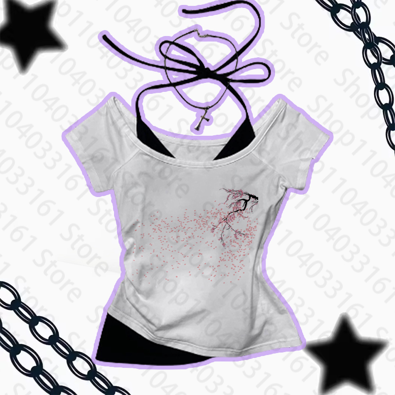 에스테틱 고딕 펑크 베이비 티 빈티지 스트리트 여성 그 - Y2K Graphic Baby Tee Crop 리뷰 및 가격