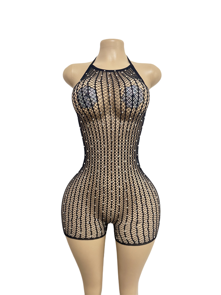 여성용 홀터넥 라인스톤 망사 드레스 시스루 메쉬 바디콘 - Sexy Mesh Sheer Bodycon Dress 리뷰 및 가격
