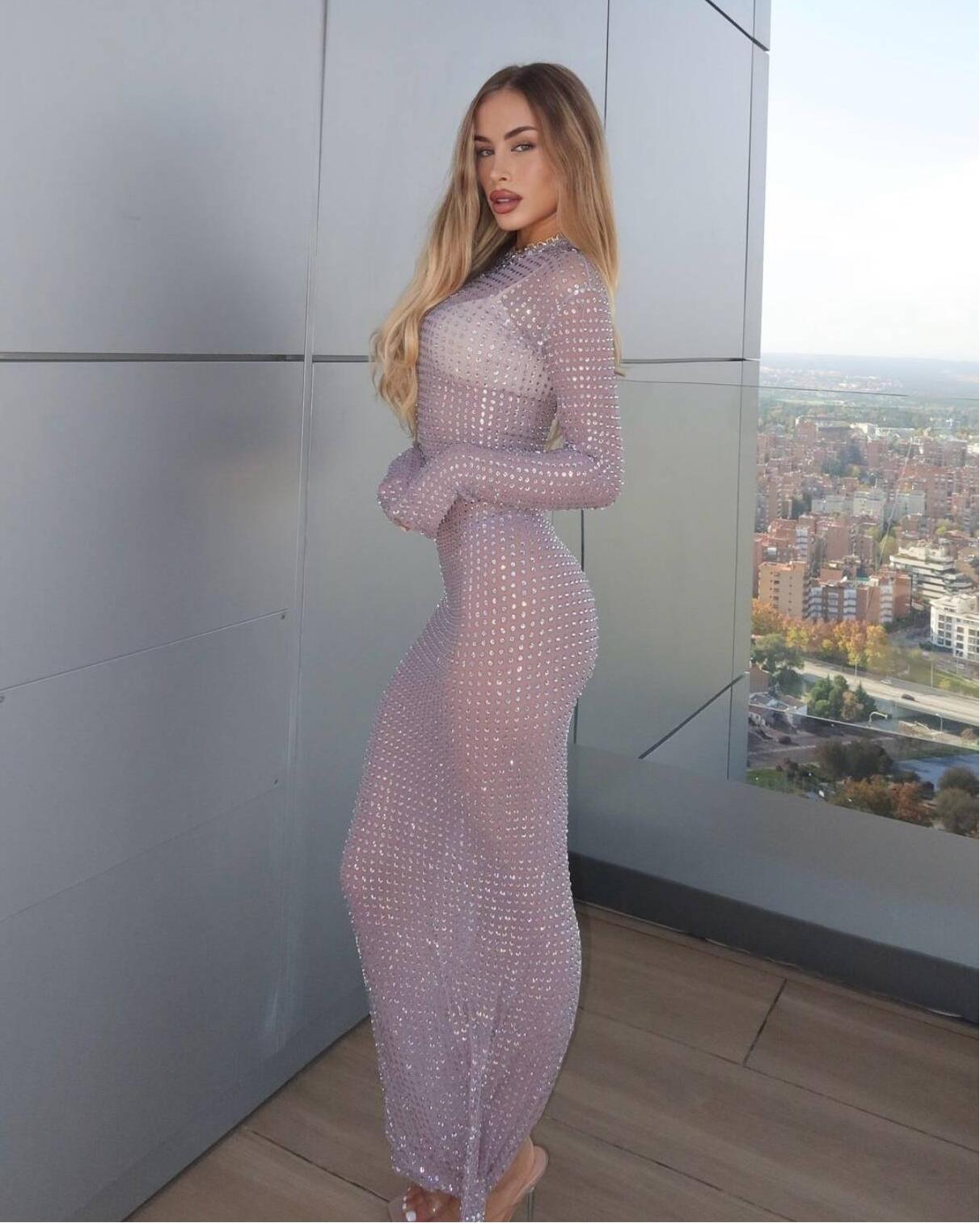 투명 사진 촬영 가운, 반짝이는 라인석 탄성 메쉬, 섹 - Sparkly Rhinestone Club Party Dress 리뷰 및 가격
