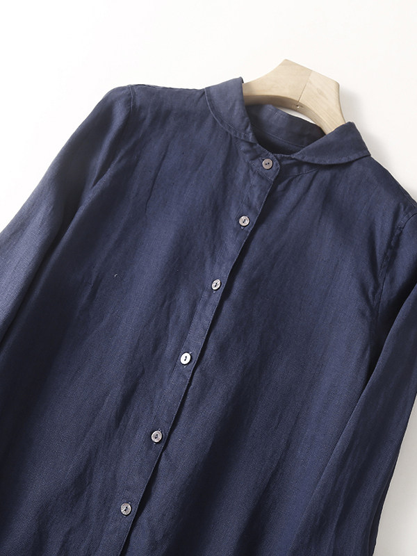 캐주얼 코튼 린넨 루즈핏 셔츠 드레스 슬리밍 롱 슬리브 - Casual Loose Linen Shirt Dress 리뷰 및 가격