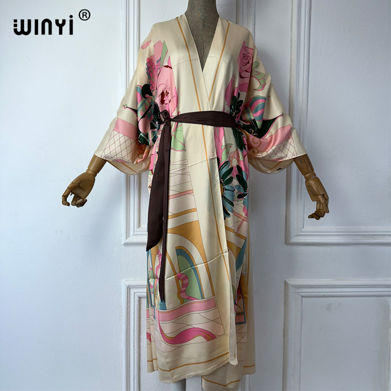 WINYI 여름 프린트 중동 키모노 비치 커버업 드레스 - Boho Summer Beach Maxi Dress 리뷰 및 가격