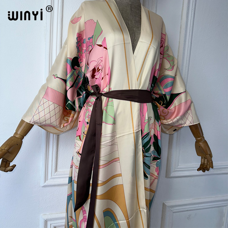 WINYI 여름 프린트 중동 키모노 비치 커버업 드레스 - Boho Summer Beach Maxi Dress 리뷰 및 가격
