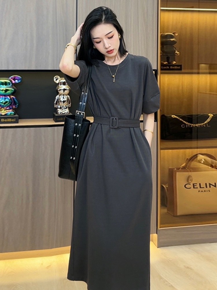 클라인 블루 여성용 여름 캐주얼 롱 티셔츠 드레스 허리 - Korean Style A Line Shirt Dress 리뷰 및 가격
