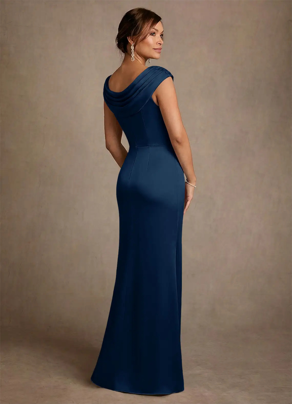 어머니 드레스 신부 어머니 드레스 웨딩 우아한 주름 장 - Elegant Satin Evening Gown Split 리뷰 및 가격