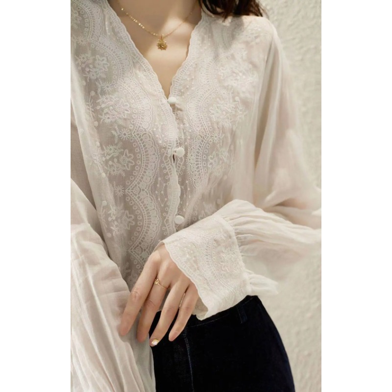 GELITAYIN v 넥 긴 소매 리넨 블라우스 가을  - Casual Loose Linen Shirt Dress 리뷰 및 가격