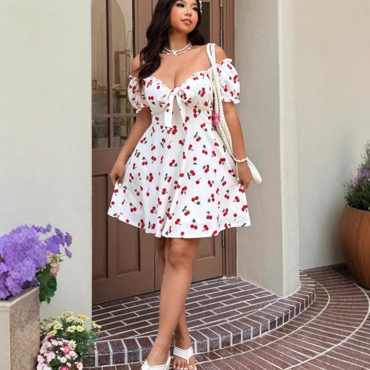 여름 여성 드레스 꽃무늬 프린트 오프 숄더 드레스 여성 - Off Shoulder Puff Sleeve Sundress 리뷰 및 가격