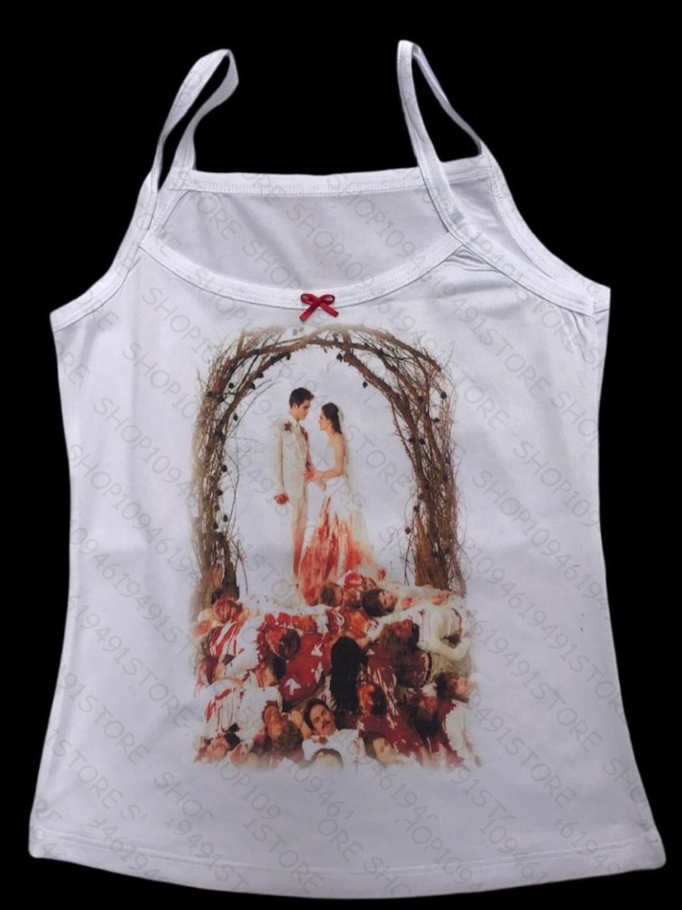 애니메이션 그래픽 캐미솔 그런지 크롭 탑 빈티지 고딕  - Y2K Graphic Baby Tee Crop 리뷰 및 가격