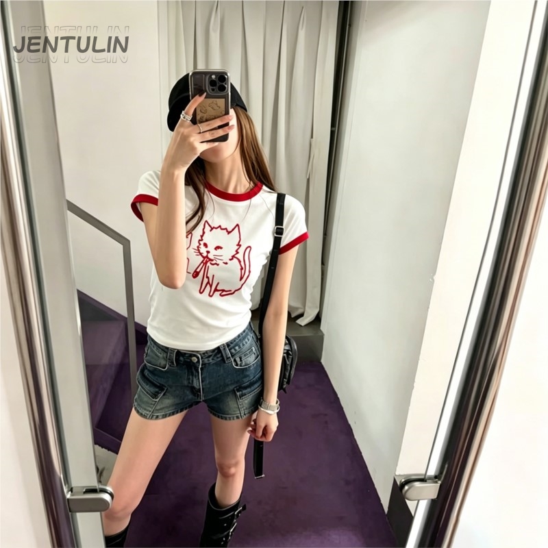 한국 스타일 Y2K 90년대 크롭탑 하라주쿠 스트릿웨어 - Y2K Graphic Baby Tee Crop 리뷰 및 가격