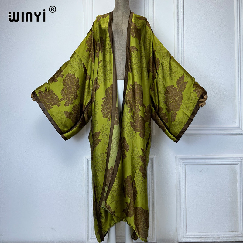 WINYI 아프리카 보호 프린트 기모노 롱 드레스, 여 - Boho Summer Beach Maxi Dress 리뷰 및 가격