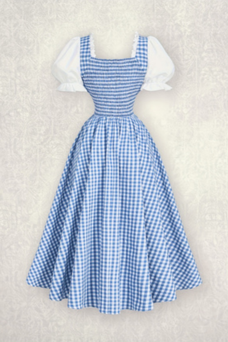 여성 패션 블루 앤 화이트 그리드 스플라이싱 스트랩 웨 - French Vintage Floral Midi Dress 리뷰 및 가격
