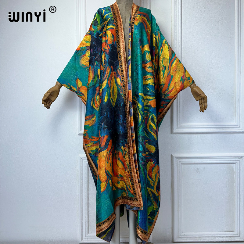 WINYI 하이 퀄리티 보호 프린트 오픈 코트, 비치  - Boho Summer Beach Maxi Dress 리뷰 및 가격